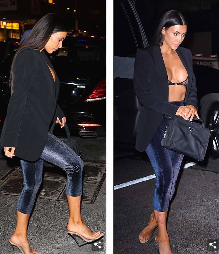 Kim Kardashian Flaunts Cleavage During NYC Outing