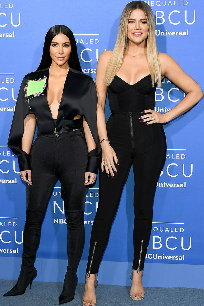 Kim Kardashian and Khloe compare figure hugging ensembles 