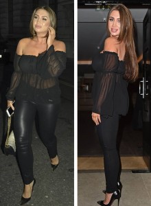 Lauren Goodger shows off her Curves in Sheer Top and Leather Leggings ...