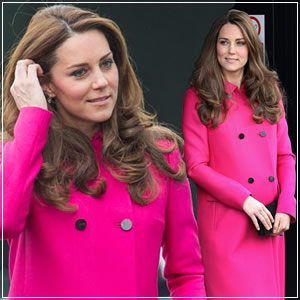 Kate Middleton Looks Pretty In Pink Coat For Charity Visit