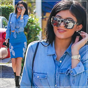 Kylie Jenner in double denim