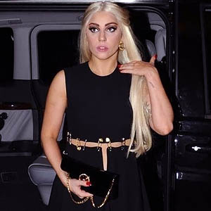 Lady Gaga Chats to Jagger in Bath