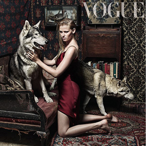 Lara Stone amidst the Wolves