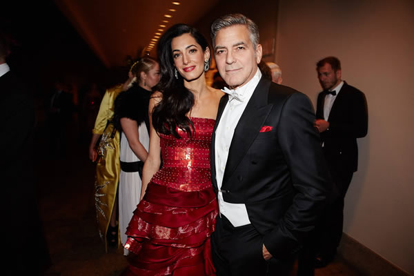 Amal Clooney in Maison Margiela and George Clooney