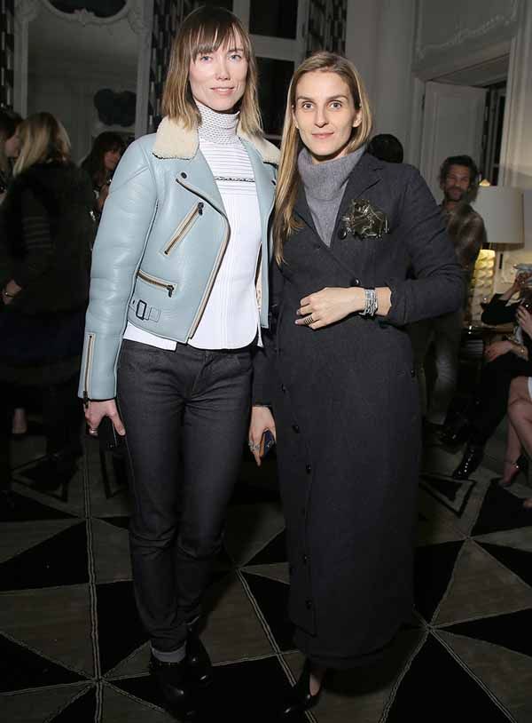 Anya Ziourova and Gaia Repossi in a CÃ©line coat