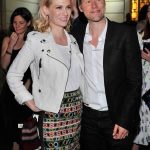 January Jones in Burberry and Christopher Bailey