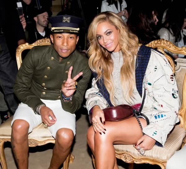 Pharrell Williams in Chanel and Beyoncé