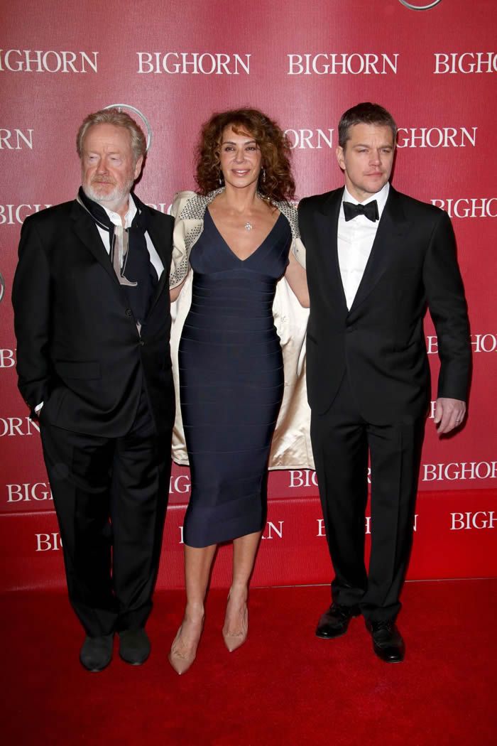 Ridley Scott, Giannina Facio, and Matt Damon