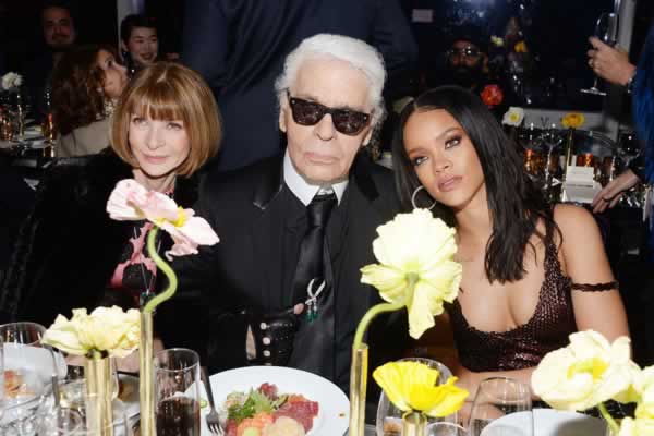 Anna Wintour, Karl Lagerfeld, and Rihanna