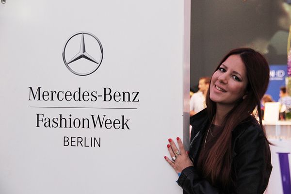 Greek Designer at Mercedes-Benz Fashion Week - Maria Tagalou Posing