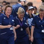 Royal Baby Celebrations - Smiling Nurses at St Mary's Hospital