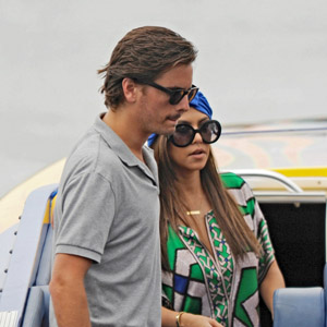 Kourtney Kardashian and Scott Disick on Speedboat in Miami