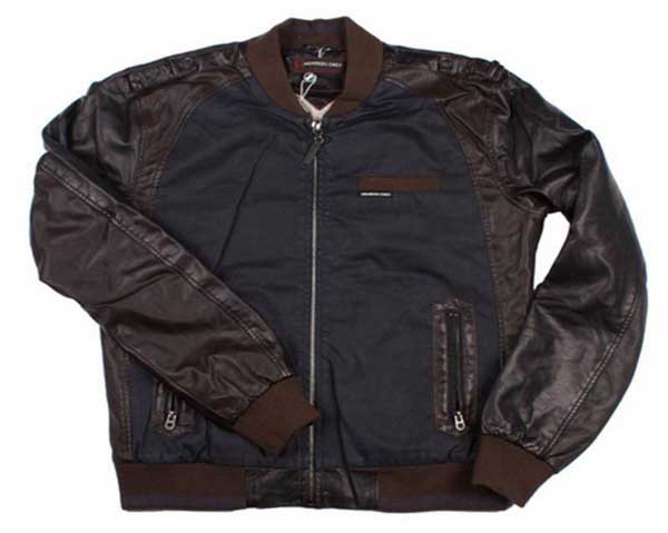 Members Only leather Two Tone Baseball jacket 