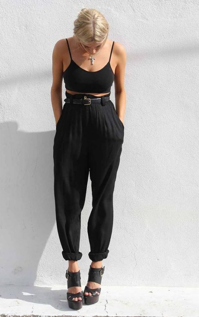 LOOSE TROUSER WITH TIE FRONT MASKING MADNESS