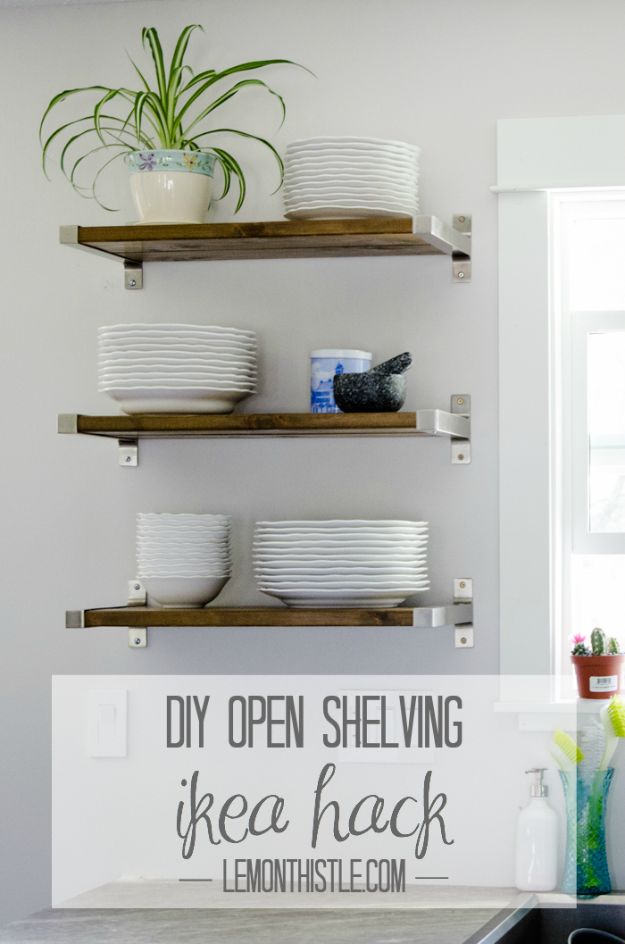 DIY Open Shelving IKEA Hack