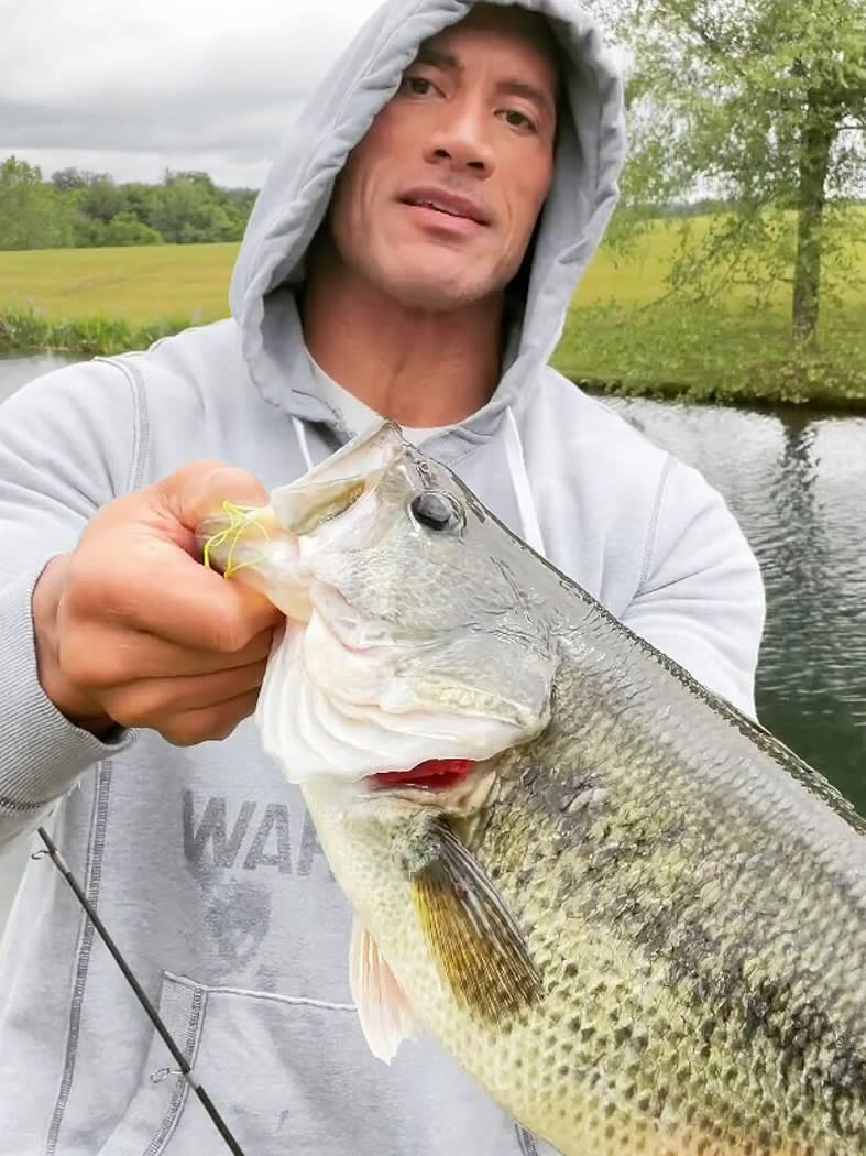 'The Rock' Johnson shows off the large fish