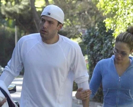 Jennifer Lopez and Ben Affleck walk in the Hamptons