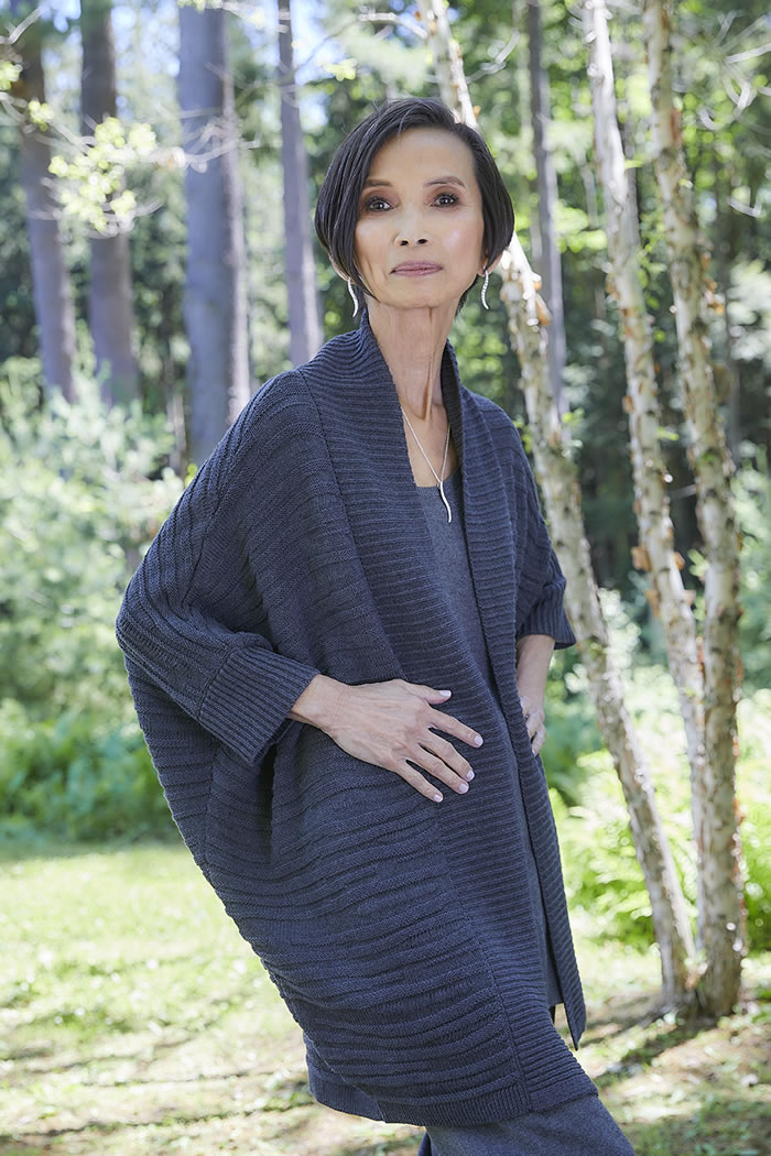 Fashion designer Josie Natori in her own designs.