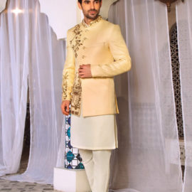 Off-White Embroidered Prince Suit