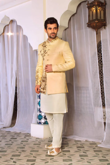 Off-White Embroidered Prince Suit