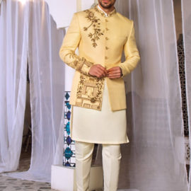 Off-White Embroidered Prince Suit