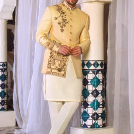 Off-White Embroidered Prince Suit