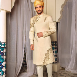 Off-White Embroidered Sherwani