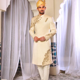 Off-White Embroidered Sherwani