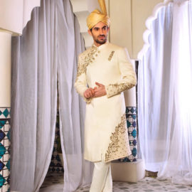 Off-White Embroidered Sherwani