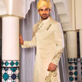 Off-White Embroidered Sherwani