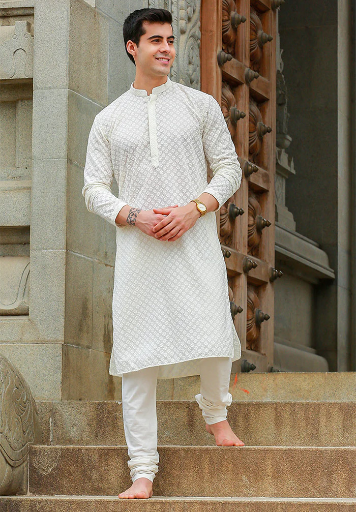 White Chikankari Kurta